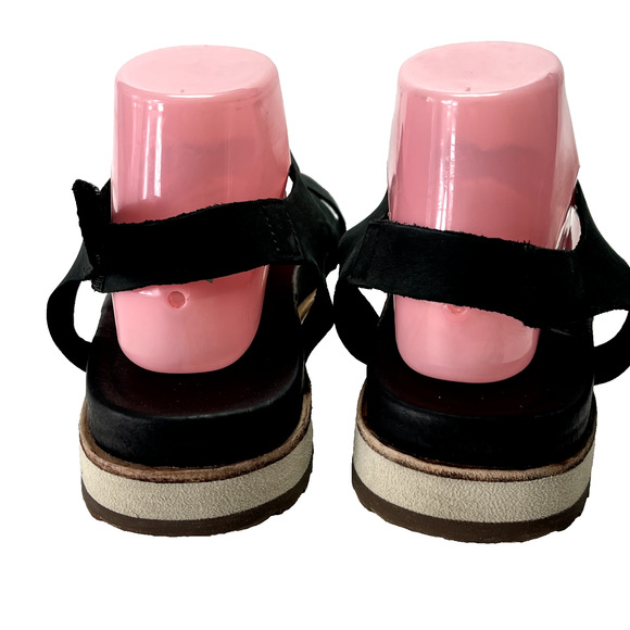 Merrell Sandals Womens 8 Juno Mid Backstrap Hoop &Loop Black Nubuck Leather - Picture 3 of 10